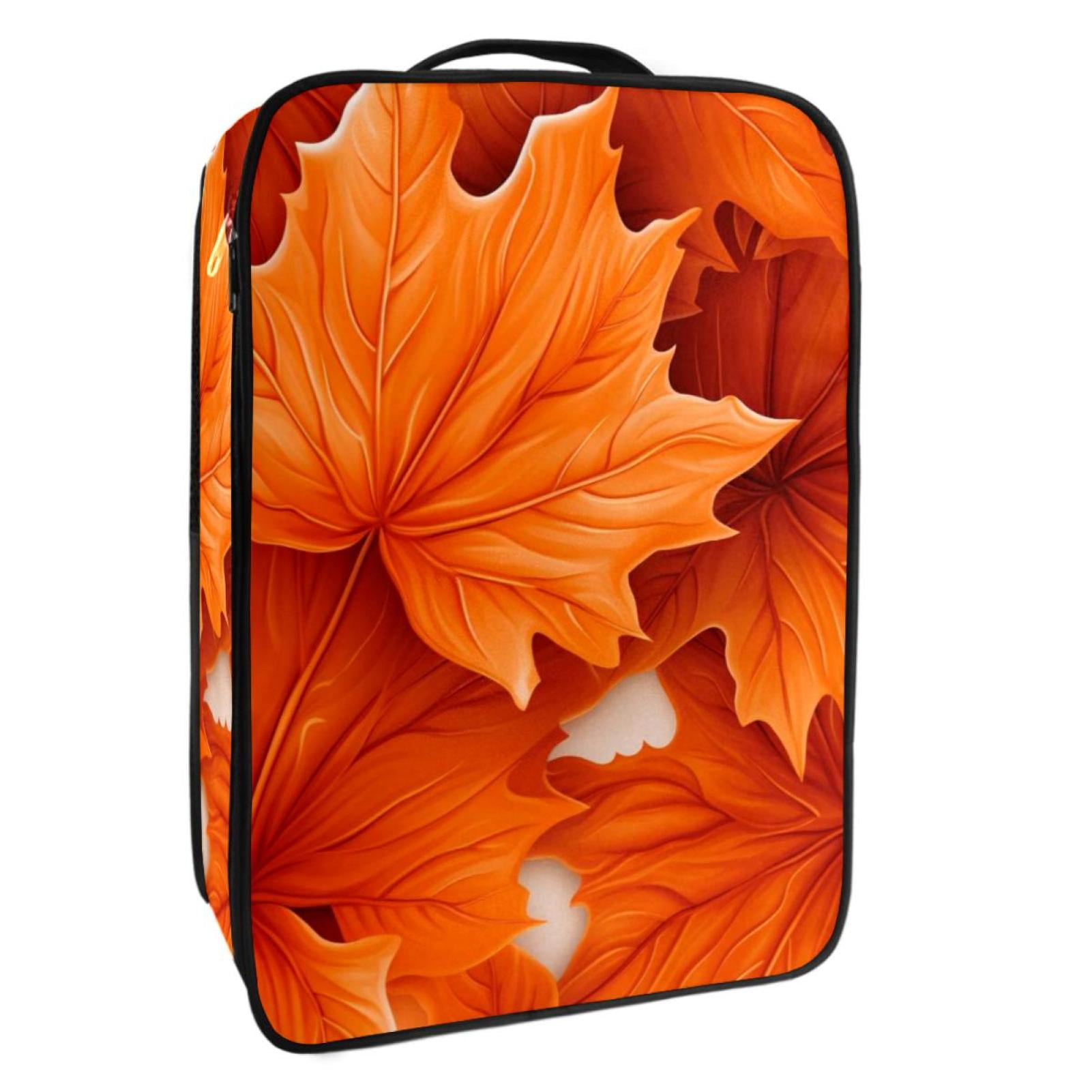 OWNTA Maple leaves Pattern Premium Polyester Shoe Box Durable 9x12in Storage Container