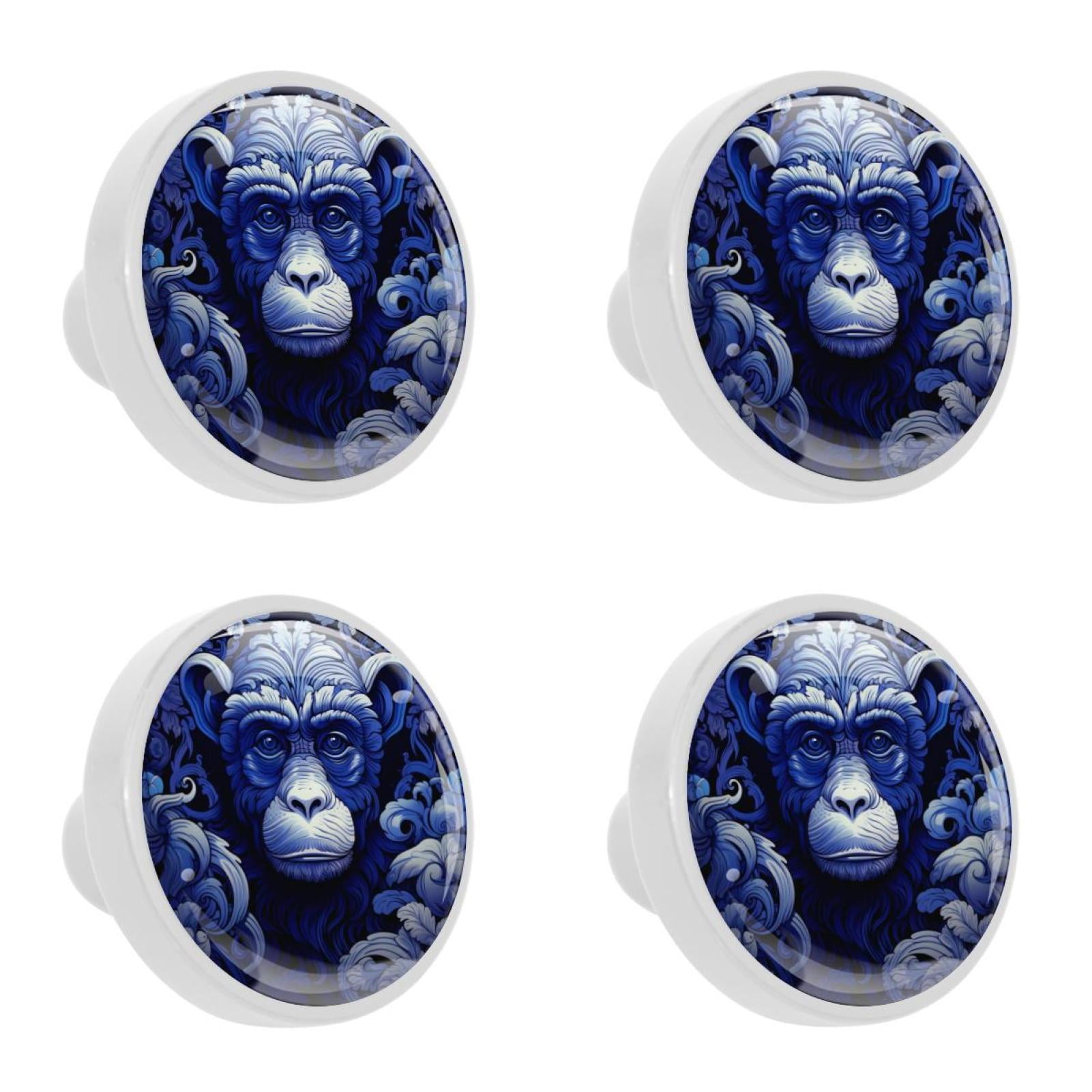 OWNTA Monkey Pattern Elegant Crystal Knobs with Screws (4PCS) ABS