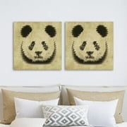 OWNTA Panda Animal Pattern 2PC Canvas Wall Art Paintings for Living Room - Canvas Framed Print Wall Artworks Bedroom Decoration Office Wall Decor