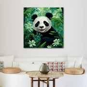OWNTA Panda Pattern Canvas Wall Art Paintings for Living Room - Canvas Framed Print Wall Artworks Bedroom Decoration Office Wall Decor Posters Home Decorations