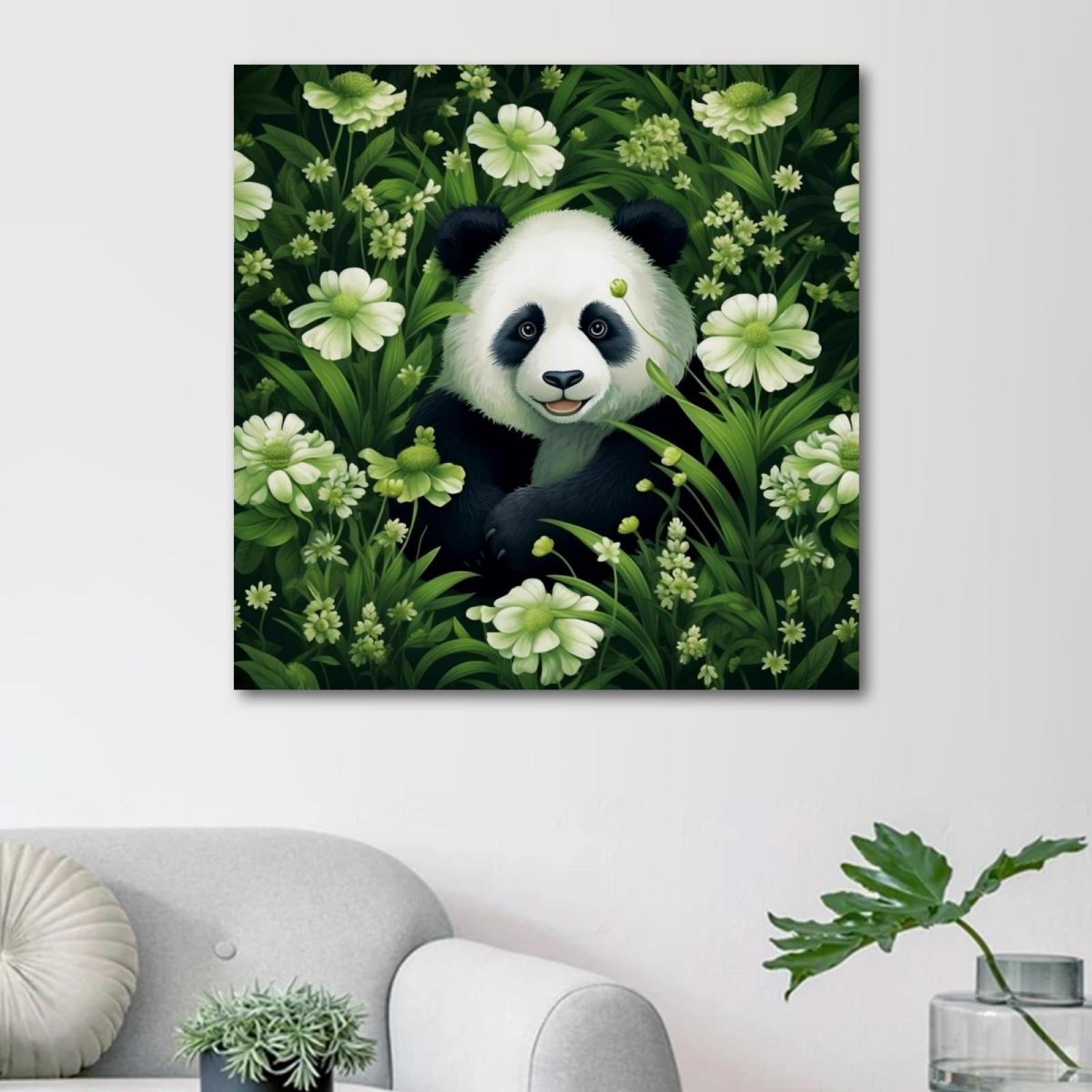 OWNTA Panda Pattern Canvas Wall Art Paintings for Living Room Canvas