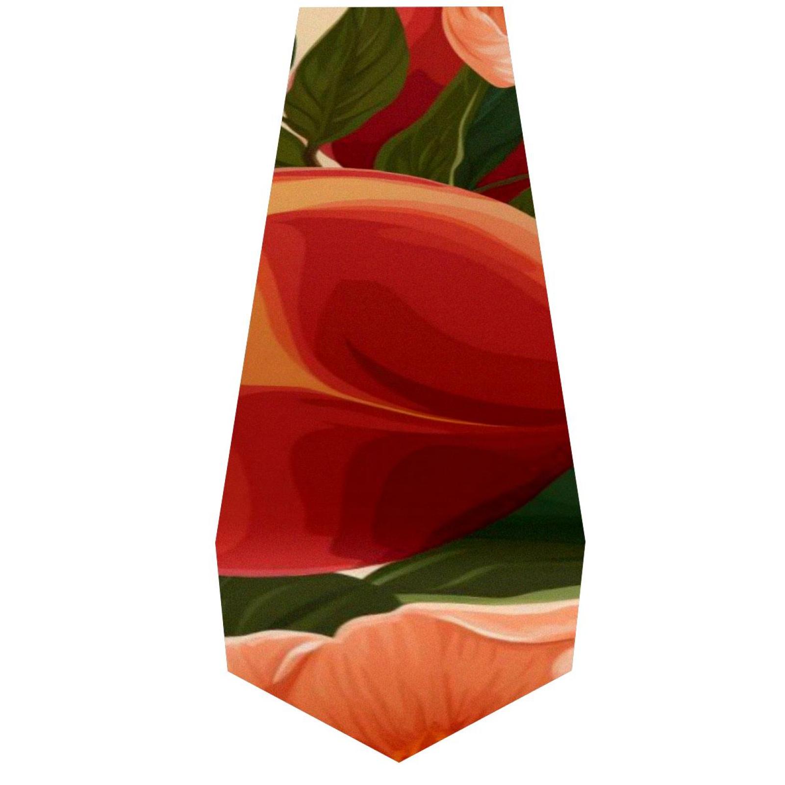 OWNTA Peach Pattern Elegant Polyester Table Runner, Perfect for Your