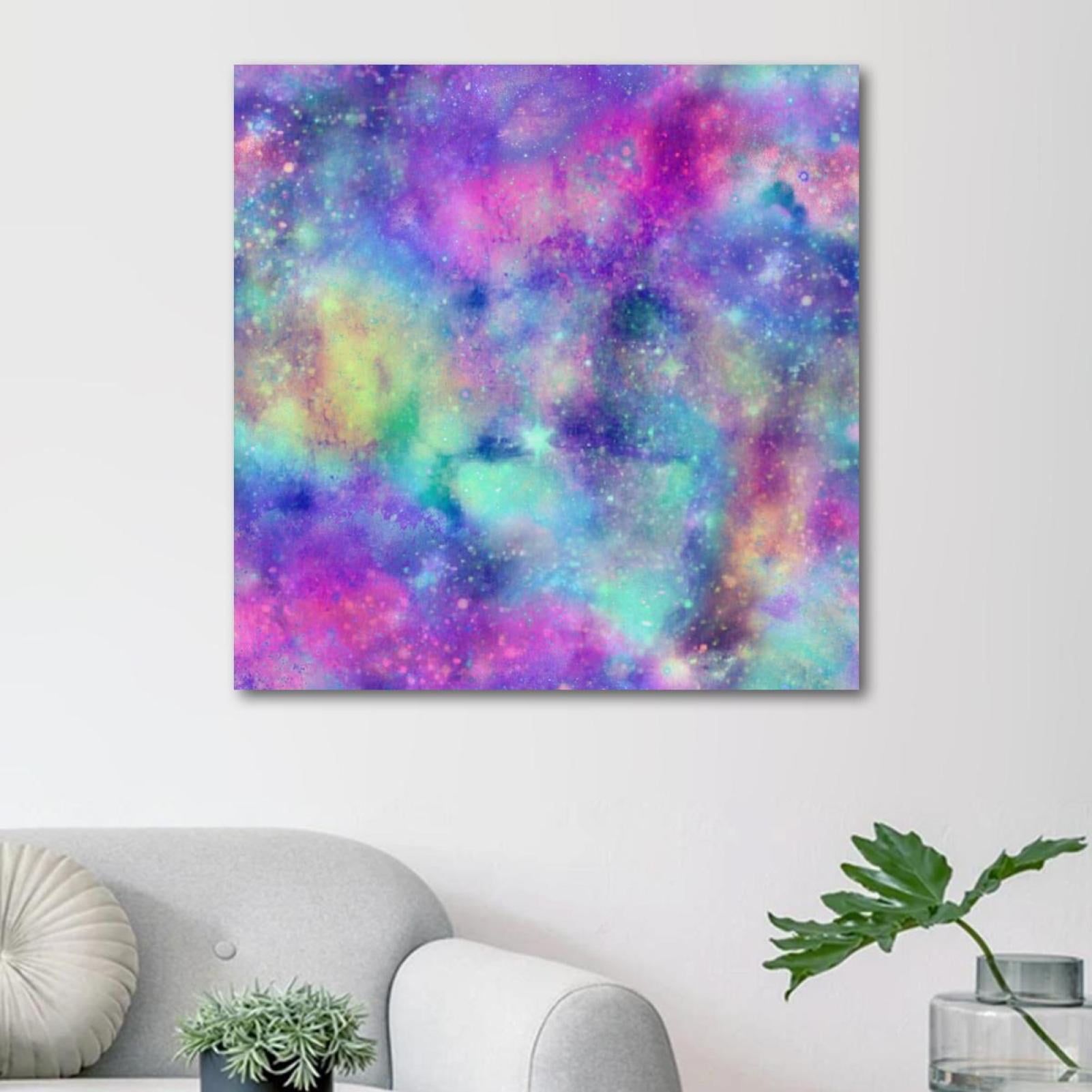 OWNTA Rosy Blue Galaxy Starry Sky Pattern Canvas Wall Art Paintings for ...