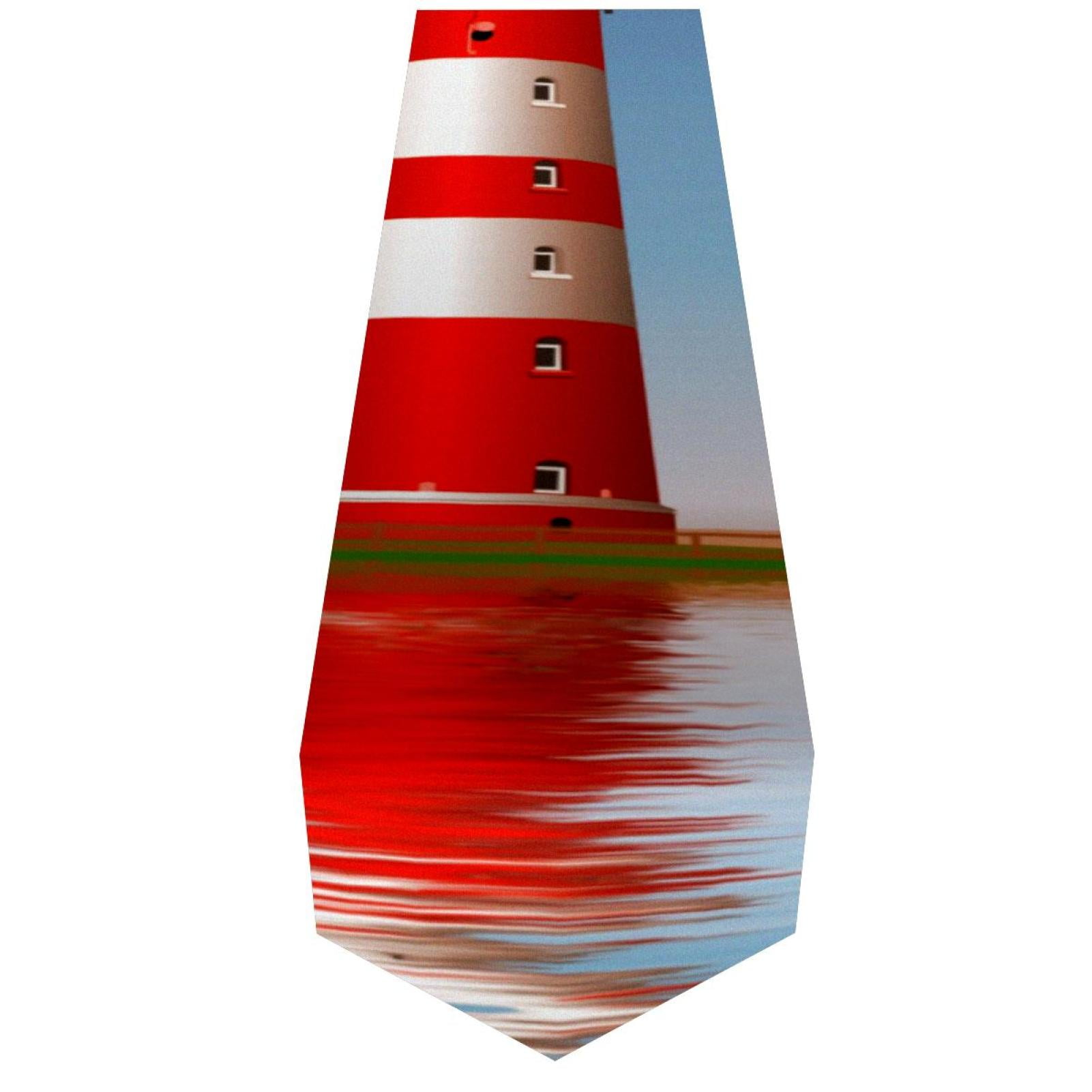 OWNTA Sea Lighthouse Beach Pattern Elegant Polyester Table Runner ...