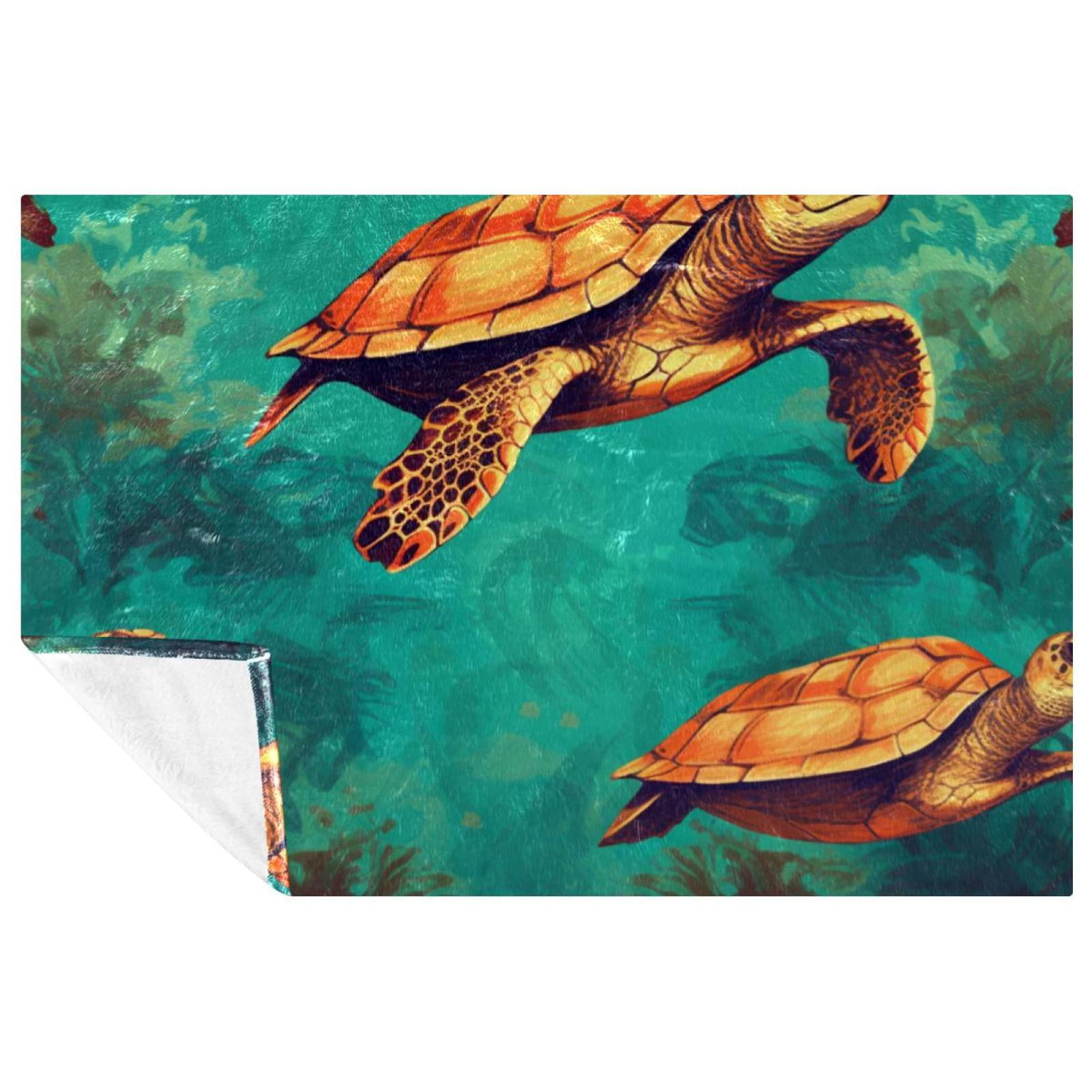 Ownta Sea Turtle Pattern Blanket Bliss Custom Microfiber Throw Blanket