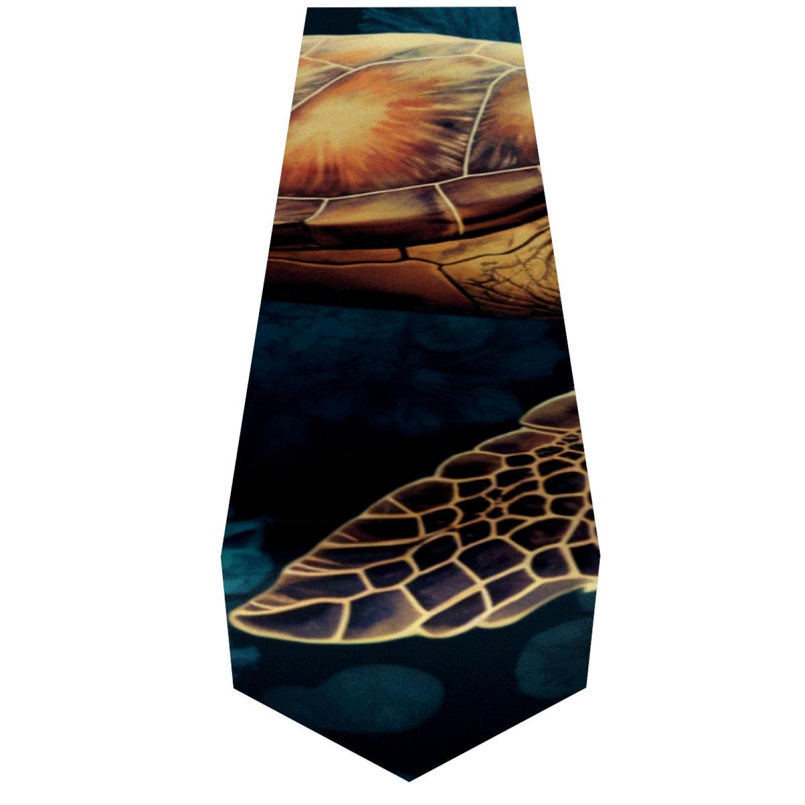 OWNTA Sea Turtle Pattern Elegant Polyester Table Runner, Perfect for