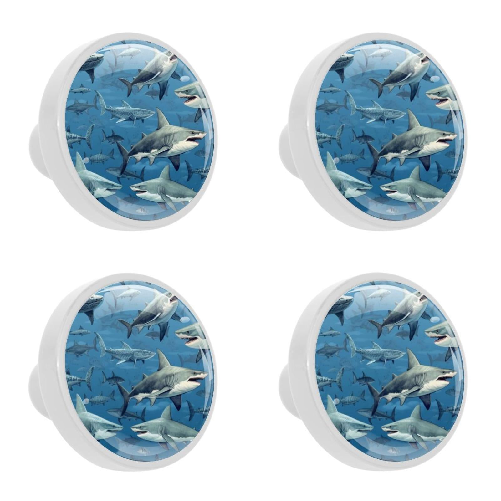 OWNTA Shark Pattern Elegant Crystal Knobs with Screws (4PCS) | ABS ...