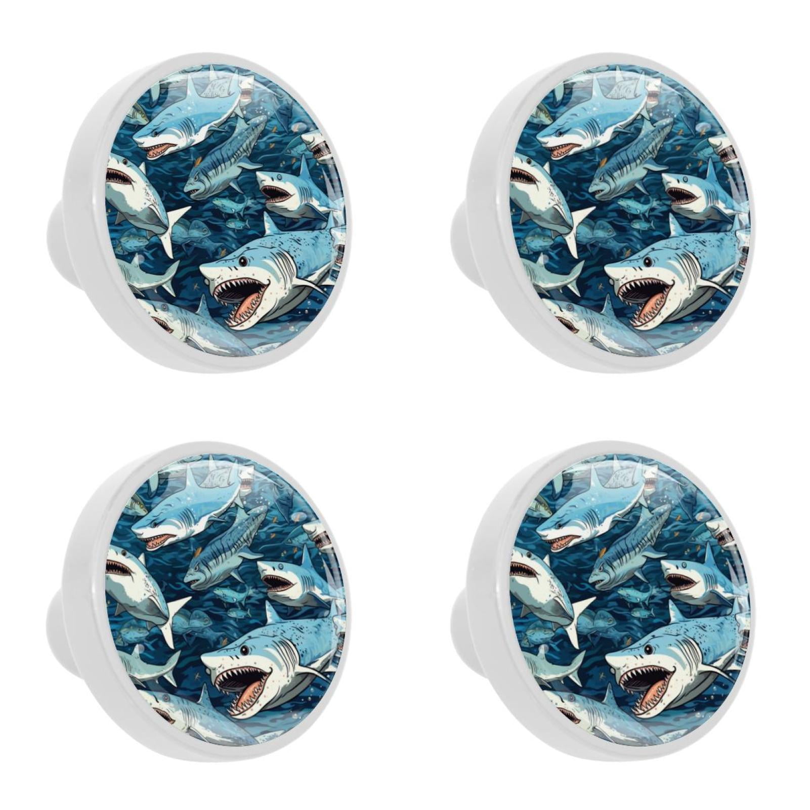 OWNTA Shark Pattern Elegant Crystal Knobs with Screws (4PCS) | ABS ...