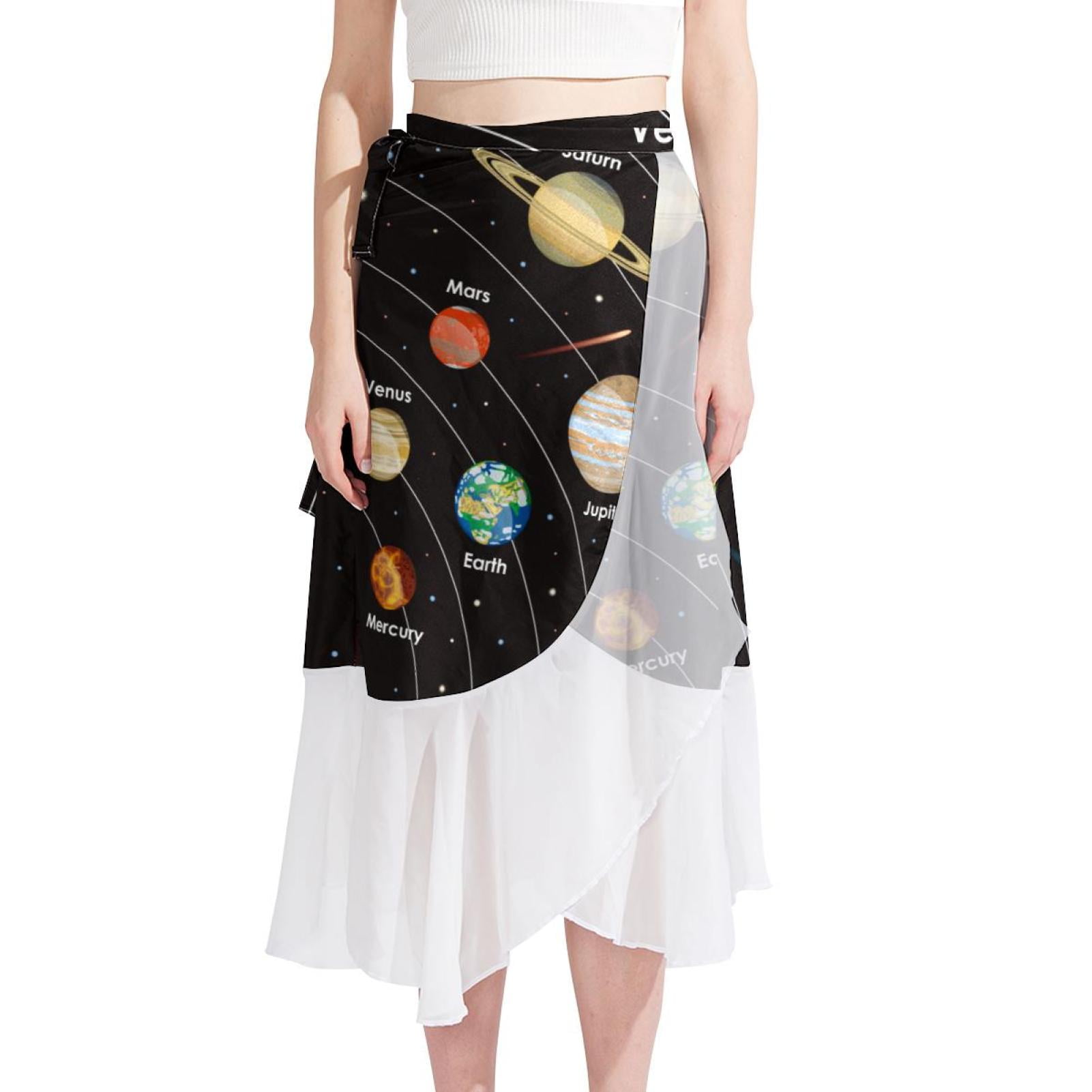 OWNTA Solar System Pattern Stunning Chiffon Beach Skirts: Women's ...