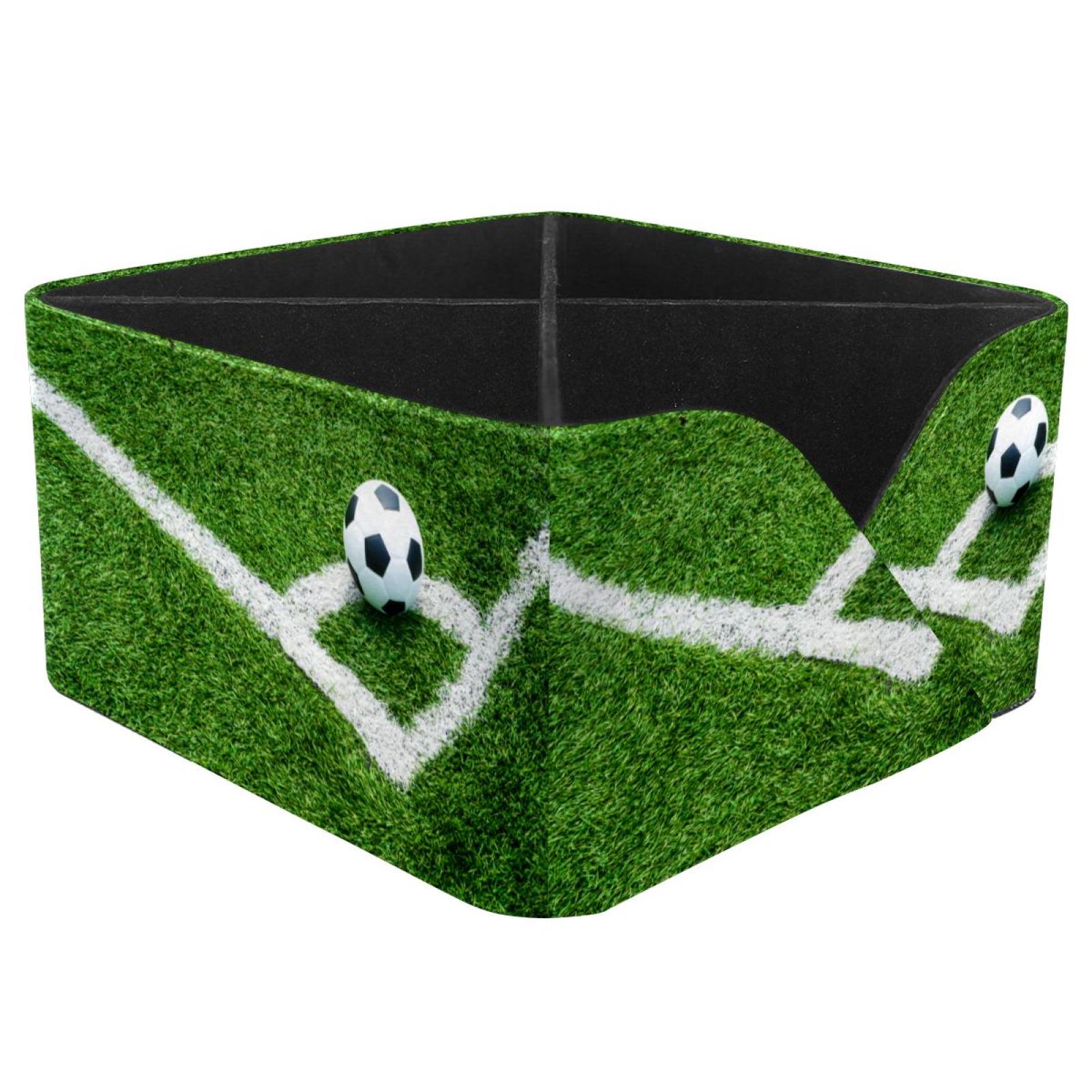 OWNTA Sport Football Field Pattern Square Pencil Storage Case with 4