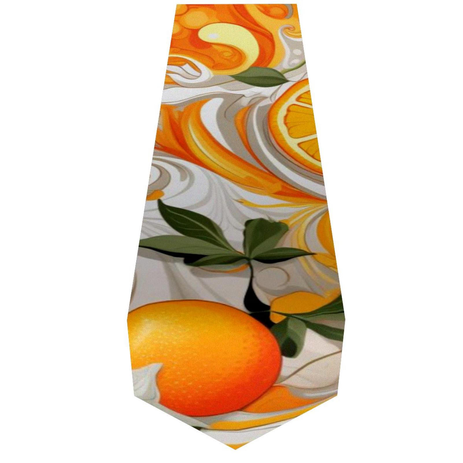 OWNTA Tangerine Pattern Elegant Polyester Table Runner, Perfect for