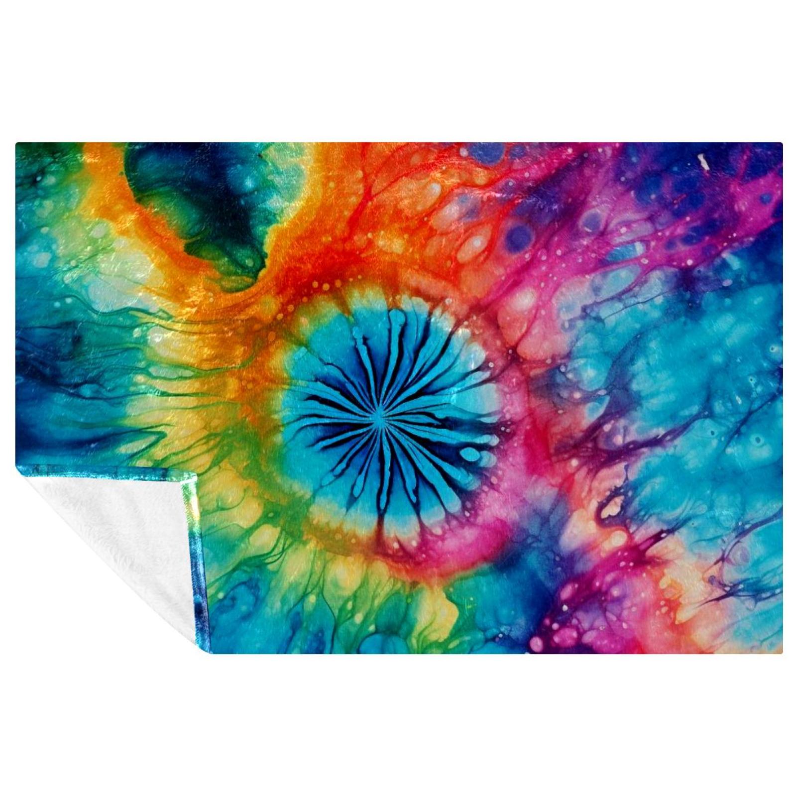 OWNTA Tie Dye Pattern Blanket Bliss Custom Microfiber Throw Blanket