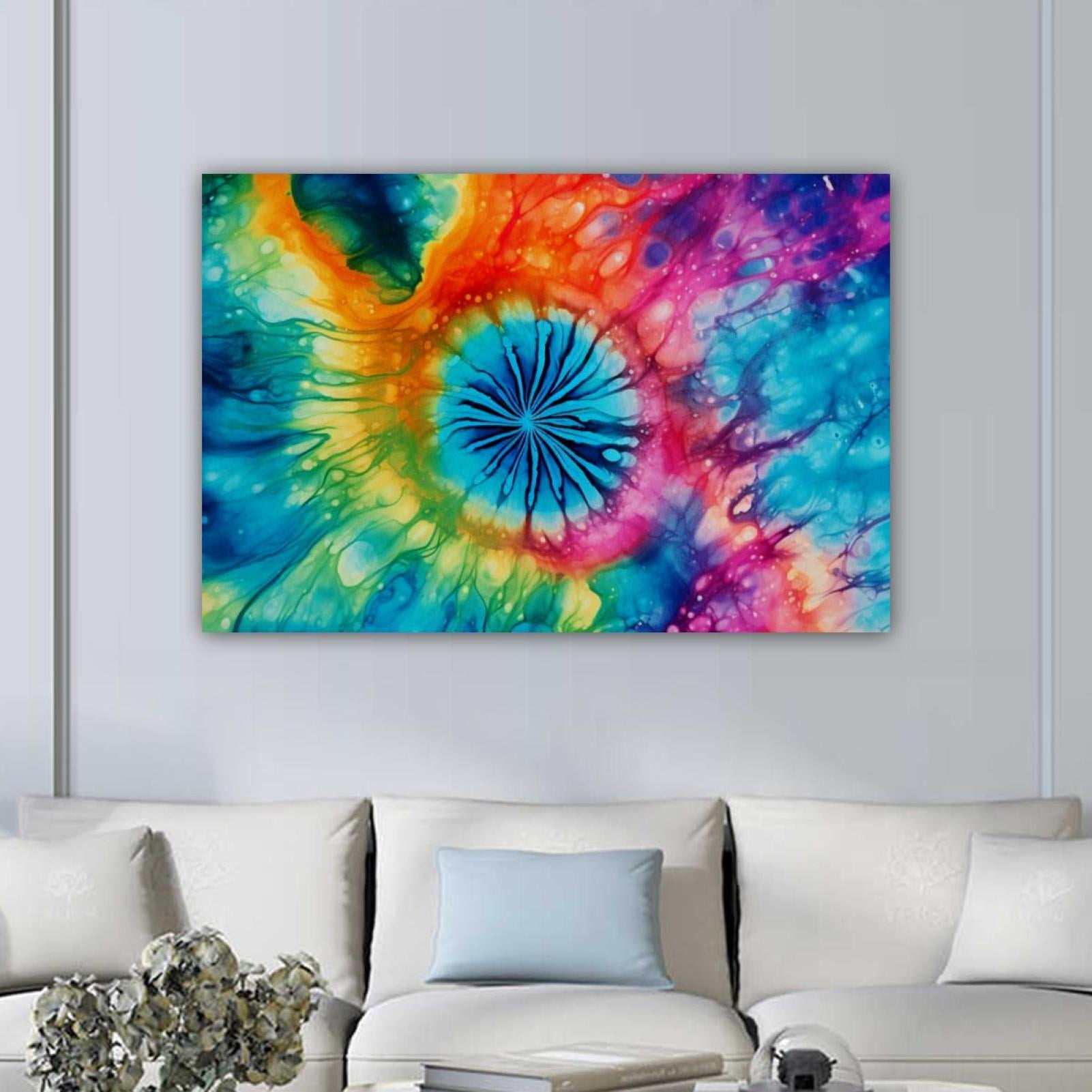 OWNTA Tie Dye Pattern Canvas Wall Art Paintings for Living Room