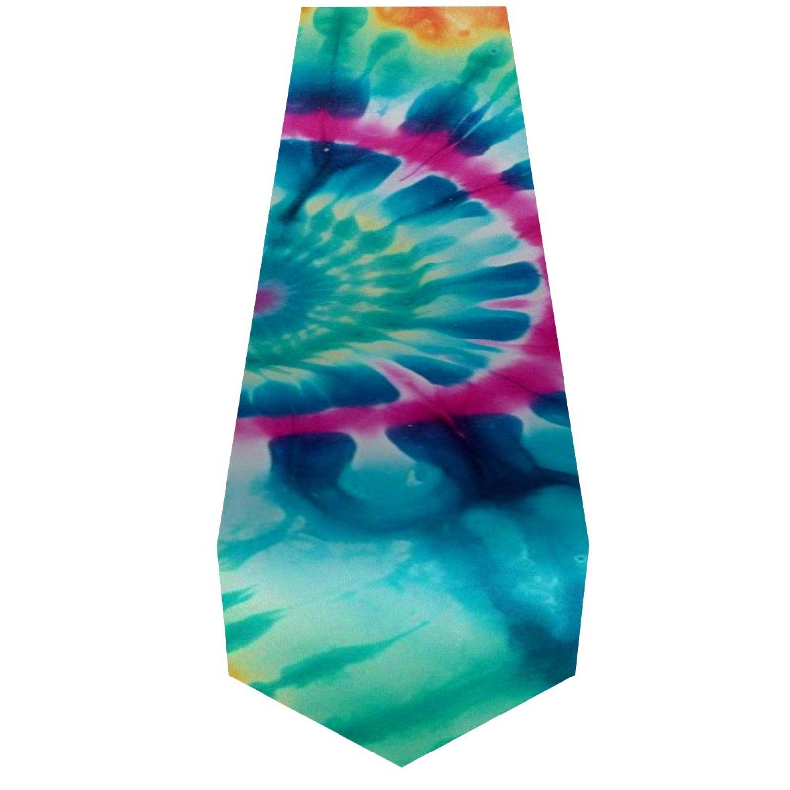 OWNTA Tie Dye Pattern Elegant Polyester Table Runner, Perfect for Your