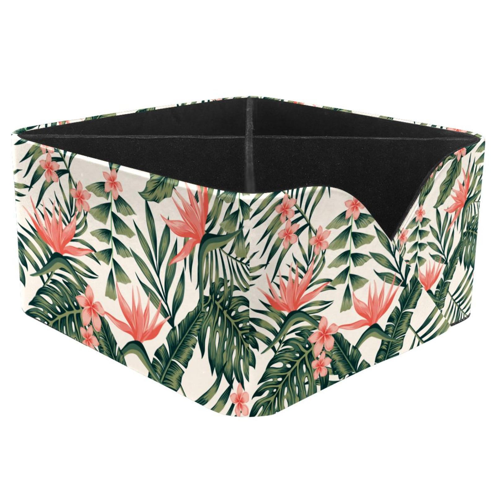 Ownta Tropical Leaf Pattern Square Pencil Storage Case With 4