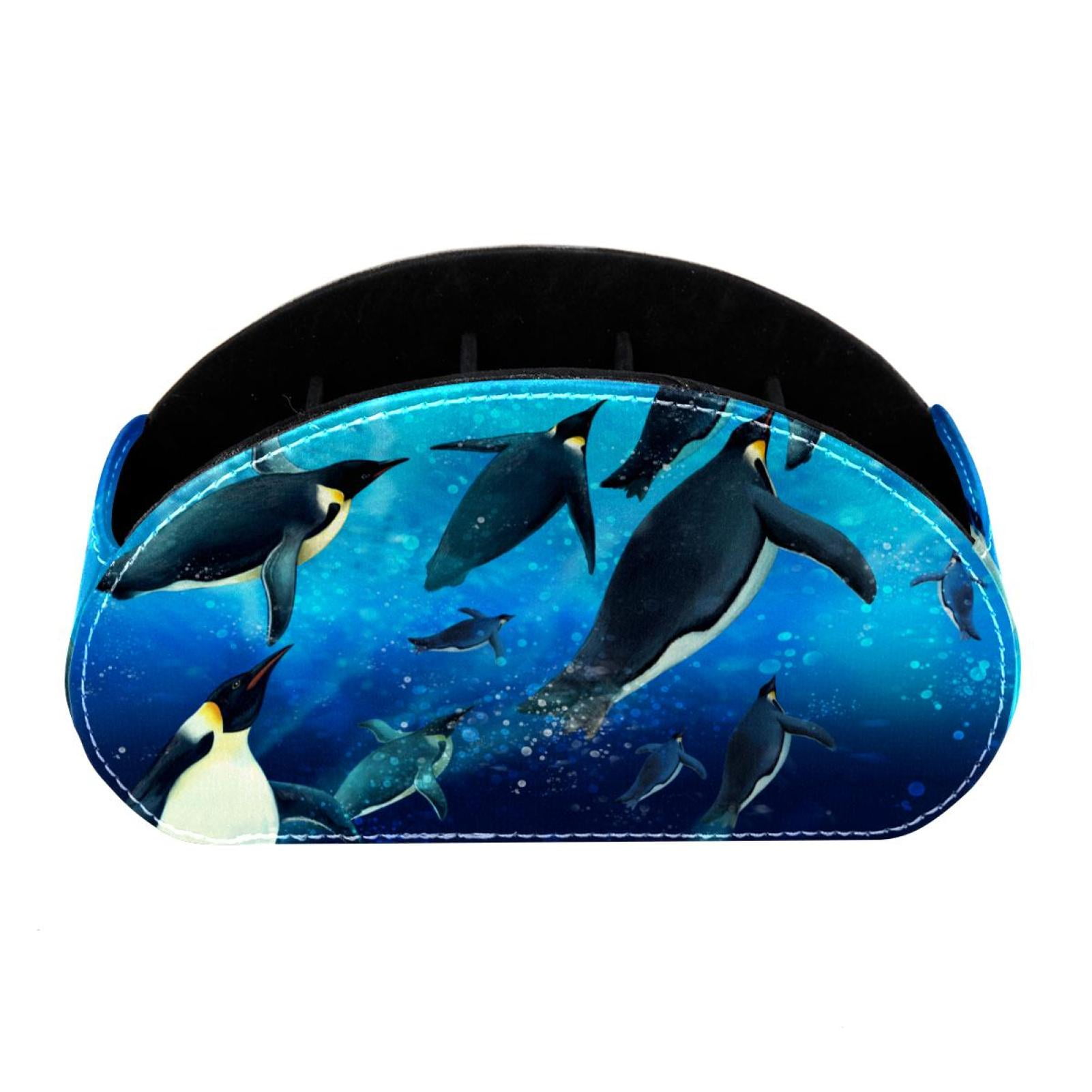 OWNTA Underwater Cute Penguins Swimming Pattern PVC Leather Brush