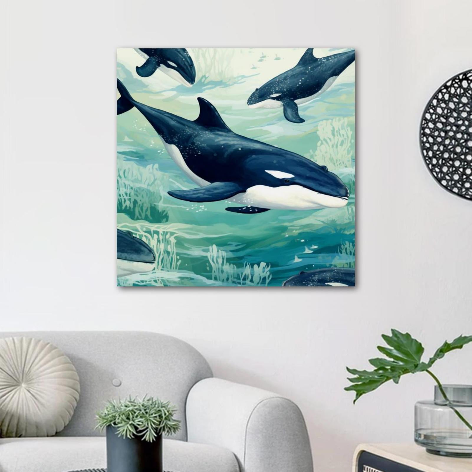 OWNTA Whale Pattern Canvas Wall Art Paintings for Living Room - Canvas ...