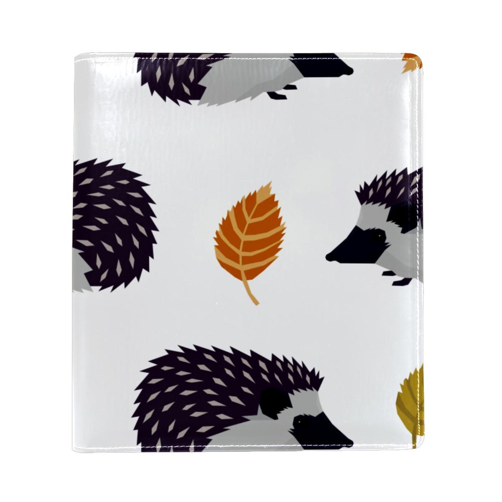 OWNTA White Hedgehog Pattern Premium PU Leather Book Protector Stylish