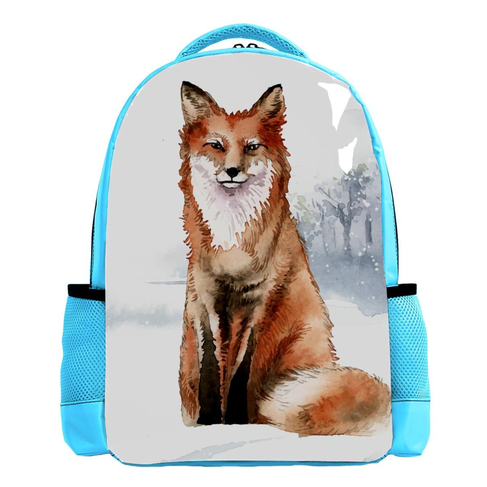 OWNTA Winter Snow Fox Pattern Stylish 16.5 in Twill Backpack with