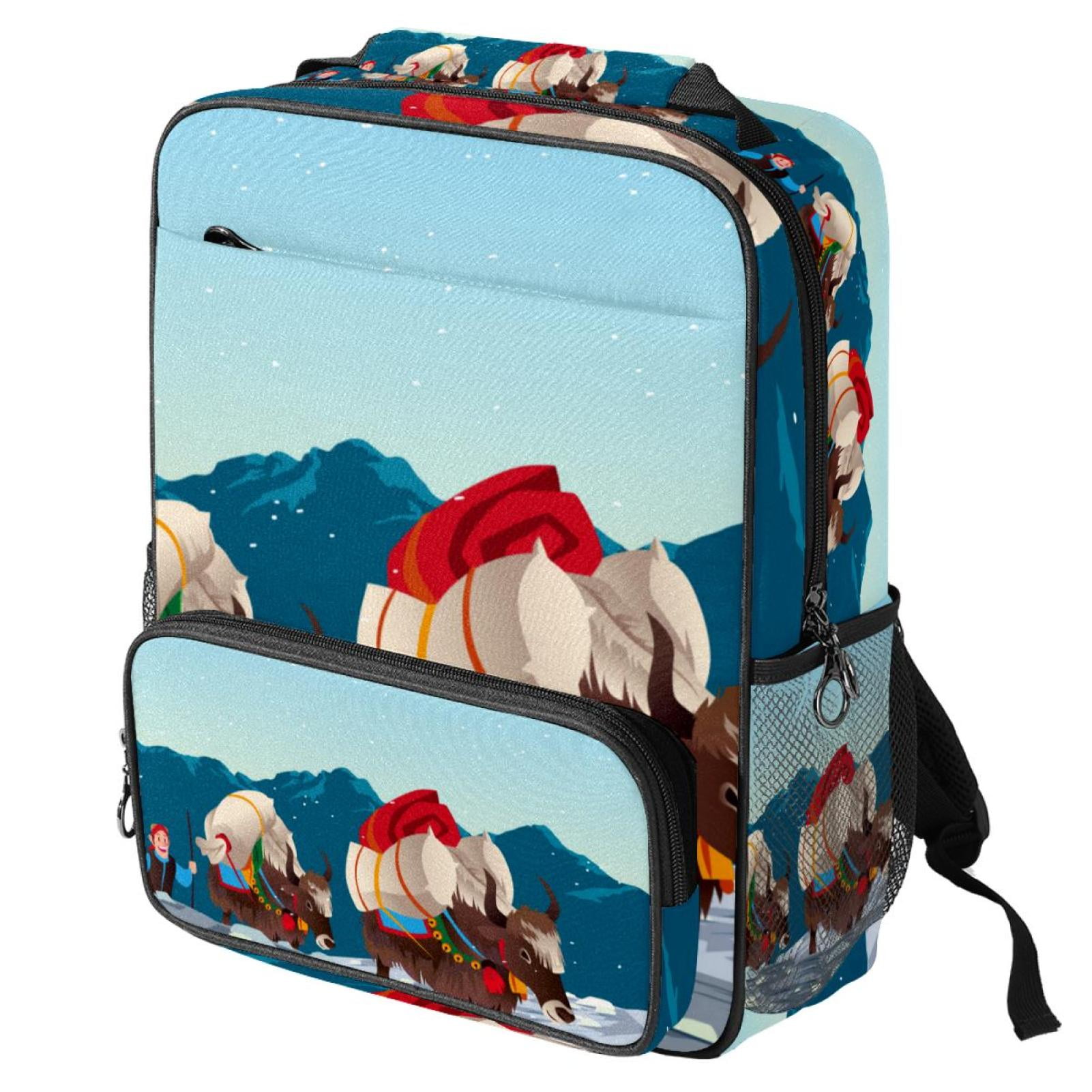 OWNTA Yaks Carrying Heavy Loads Travel School Backpack for Women Men