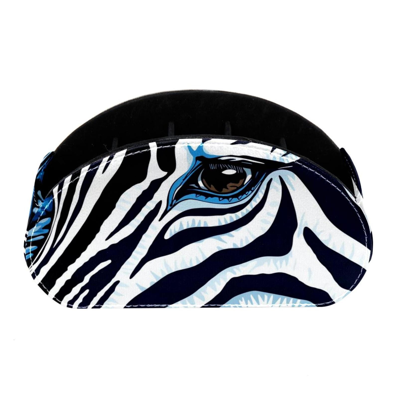 Ownta Zebra Pattern Pvc Leather Brush Holder With Five Compartments