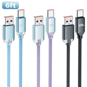 OWNTECH USB A to USB C [3Pack, 6FT]Cable, Fast Charger Cord Nylon Braided Compatible with Samsung Galaxy Series and Other USB C Devices-Muticolor