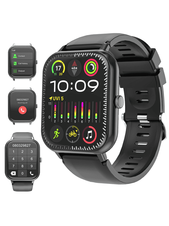 1.83" Smart Watch, Bluetooth Answer/Make Calls/Message Reminder, 120+ Sports Modes, IP67 Waterproof Fitness Watches for Android and iPhone,Black