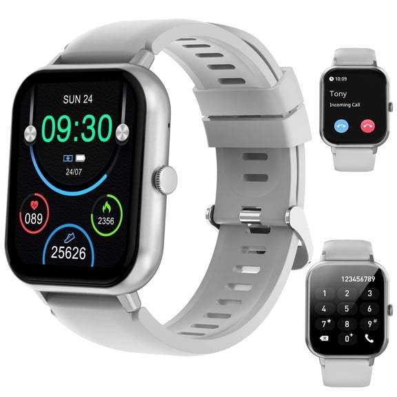 OWNTECH 1.83" Smart Watch, Bluetooth Answer/Make Calls/Message Reminder, 120+ Sports Modes, IP67 Waterproof Fitness Watches for Android and iPhone,Gray