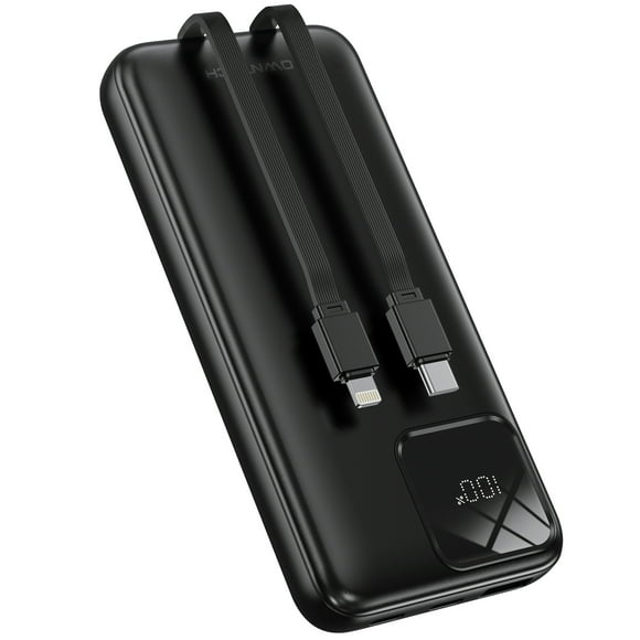 OWNTECH 10000mAh Portable Charger Power Bank with Built in Cables 22.5W Fast Charging for iPhones, iPad, Samsung More Phones Tablets