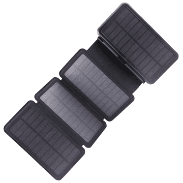 OWNTECH Portable Solar Charger for iPhone Android, 30000mah Power Bank with 4 Solar Panels and Compass