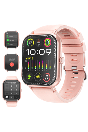 1.83" Smart Watch, Bluetooth Answer/Make Calls/Message Reminder, 120+ Sports Modes, IP67 Waterproof Fitness Watches for Android and iPhone,Pink