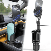 OWNTECH 2 in 1 Cup Holder Phone Holder, Adjustable Car Phone Holder Expander,360° Rotating Phone Holder for All Smartphones and Large Cups,Black