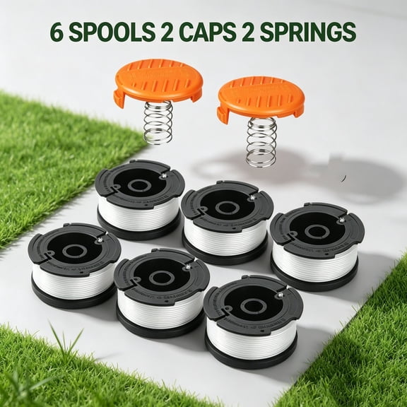 OWNTIDE 0.065" x 30ft Autofeed Replacement Spool for Black and Decker Compatible with AF-100, AF-100-3ZP, AF-100-BKP, GH600, GH610, GH900(6 pcs+2 pcs)
