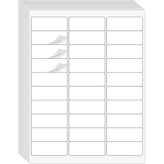 OWNTIDE 1" x 2-5/8" Address Labels, 3000 White Sticker Paper for Laser/Inkjet Printers, 8.5"x11" Mailing Labels, 30 per Sheet