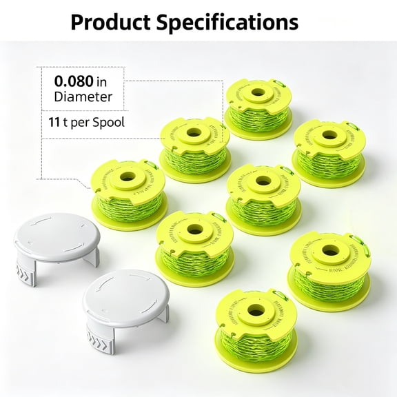 OWNTIDE 10-Pack 0.080" Twisted Trimmer Line Refill – Compatible with Ryobi One+ 18V, 24V, 40V Cordless String Trimmers, Part AC80RL3
