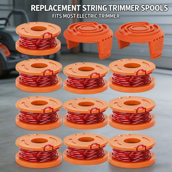 OWNTIDE 12-Pack WA0010 0.065" Trimmer Spool Refill Kit 10 Spools + 2 Caps, Compatible with Worx String Trimmers