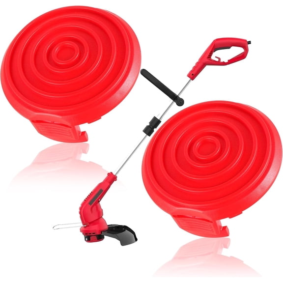 OWNTIDE 2-Pack Red Spool Cap Cover for Hyper Tough HT19-401-003-03, HT18-401-002-01, HT10-401-002-01, HT18-401-004-01 String Trimmer, Electric Weed Eater Replacement Parts