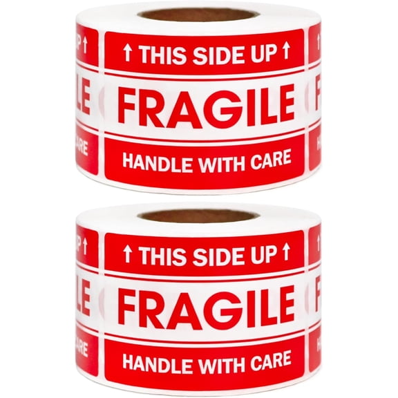 OWNTIDE 2"x3" Fragile Stickers for Shipping, Moving & Storage - Handle with Care, This Side Up - Strong Adhesive, 1000 Labels