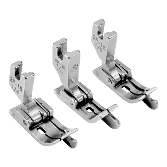 OWNTIDE 3-Pack SP-18 Hinged Right Guide Foot 1/16", 1/8", 1/4" for High Shank Industrial Sewing Machines: Singer, Juki, Brother, Janome