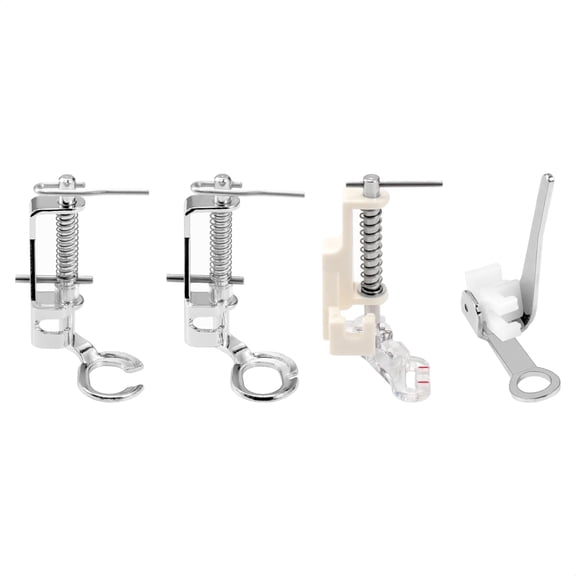 OWNTIDE 4-Pc Large Metal Darning/Free Motion Presser Foot Set for Low Shank Sewing Machines - Singer, Brother, Janome, Juki & More - Close/Open Toe, Quilting, Embroidery
