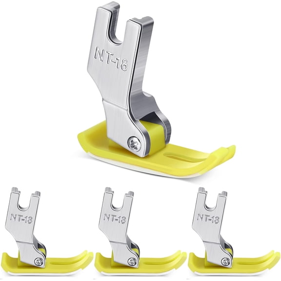 OWNTIDE  4 Pcs Non-Stick Presser Foot for Universal Industrial & Domestic Sewing Machines, Straight Stitching Snap-On