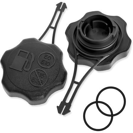 OWNTIDE 594061 Gas Cap Replacement Fit for Lawn Mower, Fuel Tank Cap For B&S 675Exi 725Exi Engine Gas Tank Cap, Mower Fuel Cap with Tether & Gaskets (2 Pack)