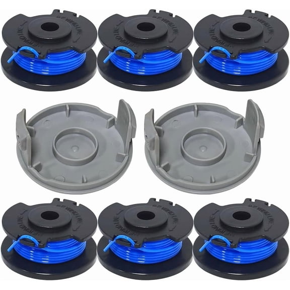 OWNTIDE 6 Spools + 2 Caps Replacement Kit, AC14RL3A & AC14RSLA  Fits HART 20V 10/12-inch HGHST01, HGST02 & Ryobi ONE+ P2008, P2003, P2030, P2210, PCLST01 Trimmer/Edger