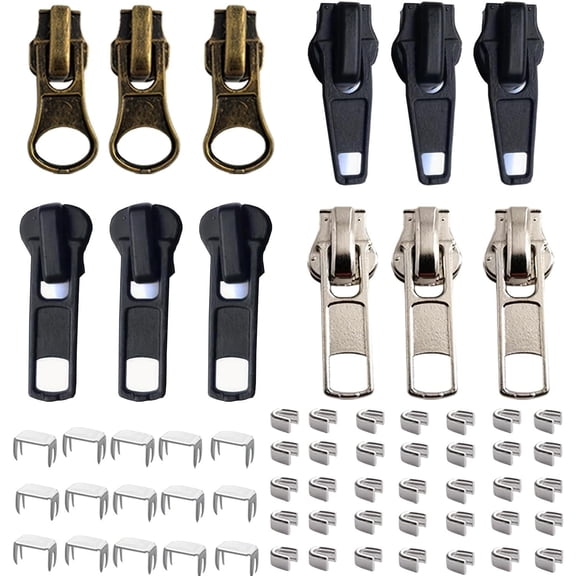 OWNTIDE 62 Pcs Zipper Repair Kit Universal Replacement Sliders for Coats Jackets Backpacks Luggage