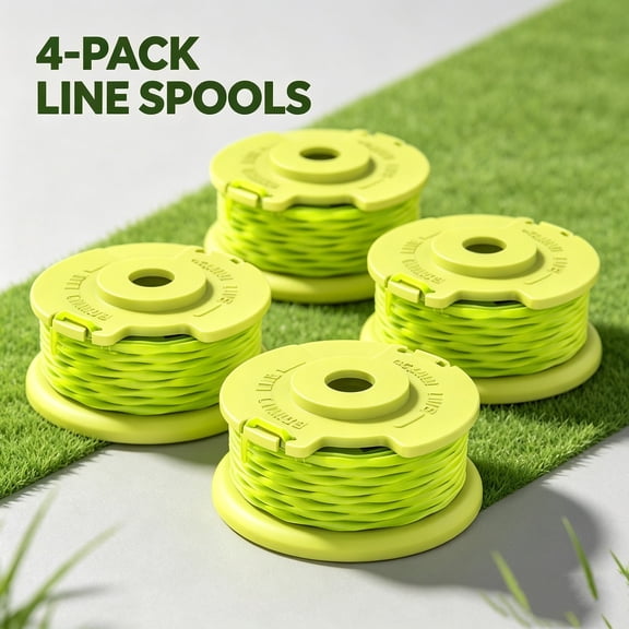 OWNTIDE AC80RL3 Auto-Feed String Trimmer Spool, 11ft .080 Twisted Compatible with Ryobi 18V, 24V, 40V Cordless Models(4 pack)