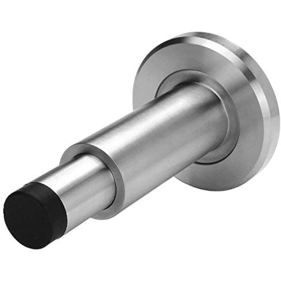 OWNTIDE Deluxe Adjustable Solid 304 Stainless Steel Heavy Duty Door Stopper, Wall Mount Doorstop Bumper, RS-38, Silver