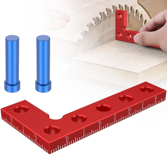 OWNTIDE Mini Center Finder Tool, CNC Aluminum 90 Machinist Square w/ Inch Scale, Pocket Woodworking Scriber & Edge Locator for Carpenter (Red)