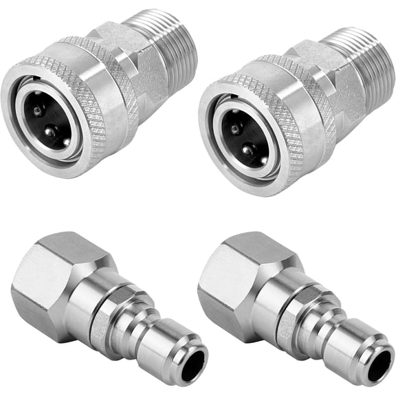 OWNTIDE Pressure Washer Quick Connect Kit, M22 14mm to 3/8" Swivel Hose Adapter, Stainless Steel, 4-Pack, 5000 PSI