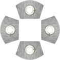 thumbnail image 1 of OWNTIDE Small Round Table Placemats Set of 4 Wedge Placemats Heat Resistant Woven Vinyl Table Mats Wipe Clean (4, Silver Gray), 1 of 18