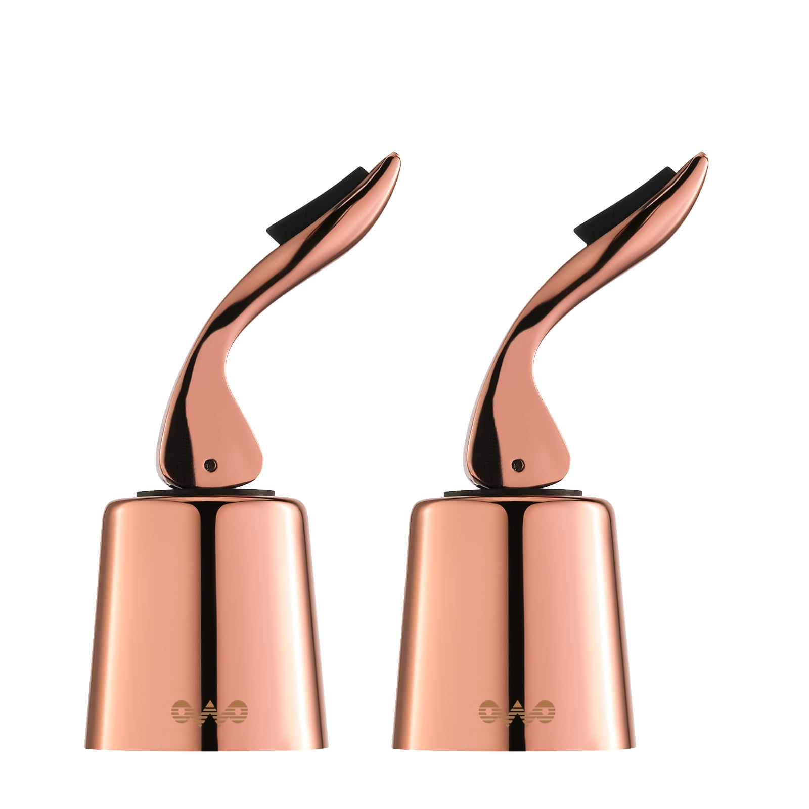 OWO Wine Bottle Stopper, Set of 2 Wine Saver with Silicone,Rosegold